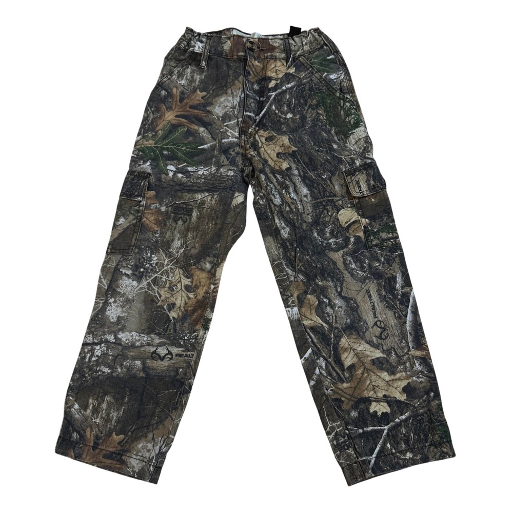 Rustic Ridge Camo Cargo Pants Kids M Brown Green Hunting Outdoor